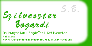 szilveszter bogardi business card